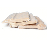 Ensemble de couverts jetables en bois biodégradables et écologiques, couleur blanc crème, pour fêtes à domicile – Vente chaude