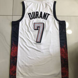 Maillot de basket-ball James Curry Durant 2024 en gros, imprimé, grande taille, maille respirante en polyester, séchage rapide, entraînement pour hommes - Product Image 4