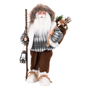 <span class=keywords><strong>Père</strong></span> Noël en tricot nordique à capuche et fourrure, figurine debout pour les fêtes de Noël - Product Image 1
