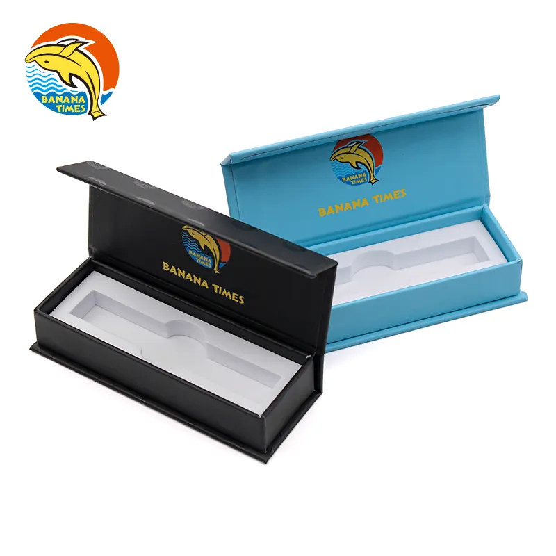 2024 EE. UU. logotipo personalizado de alta calidad 1200g de espesor caja de regalo de cartón 0,5 ml 1ml de capacidad caja de tapa magnética de lujo