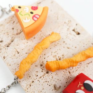 Özel yaratıcı simülasyon gıda anahtarlık PVC Burger Fries <span class=keywords><strong>Pizza</strong></span> Hot Dog oyuncak anahtarlık hediye için - Product Image 4