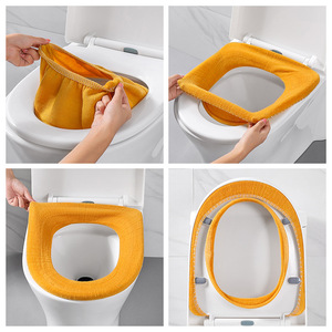 O-Shaped Toilet Seat Cover Flannel Universal Warmth For Autumn Winter Use - Product Image 3