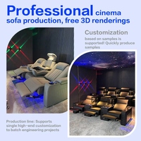 Luxuriöse Heimkino-Möbel 4-Sitzer Lounge Chaiselongue Funktionales Sofa-Set Keller Leder Elektrischer Relaxsessel Kinositze