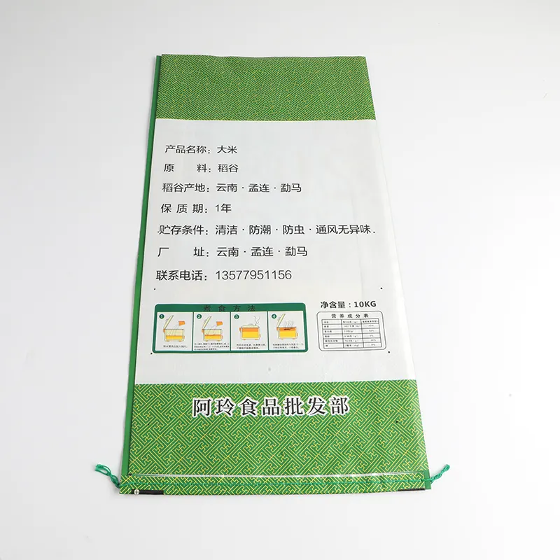 Saco de plástico tecido barato Pp 100kg 25 50 Kg farinha de cimento açúcar arroz saco