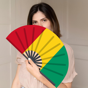 Abanicos Plegables de Bambú con la Bandera de Guinea al por Mayor, Abanico de Mano para Carnaval, Boda, Festival, Fiesta, Agencia de Viajes - Product Image 5