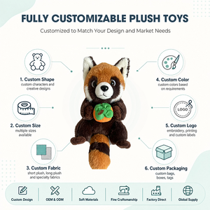 Peluche Panda Rouge Personnalisée Tenant un Bambou, Jouet en Peluche pour Enfants, Cadeau, Prix d'Usine OEM ODM, Vente en Gros, Mascotte - Product Image 2