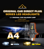 Ampoules de phares LED miniatures ZIGOCAR H4 6000K 12V 30W 3000LM, compatibilité universelle, alliage d'aluminium, plug & play, éclairage automobile