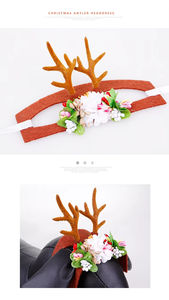Hot <b>Cat</b> Christmas Antler Hair Decorative Accessories Cotton and Polyester Pet Headwear Manufactured in Stock - Product Image 4