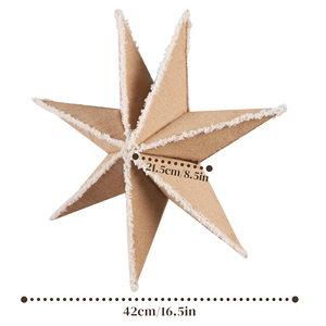 Décorations de Noël suspendues <span class=keywords><strong>en</strong></span> toile de jute style ferme, artisanat rétro <span class=keywords><strong>en</strong></span> <span class=keywords><strong>tissu</strong></span>, étoile <span class=keywords><strong>en</strong></span> toile de jute avec accessoires blancs, décoration de Noël - Product Image 3