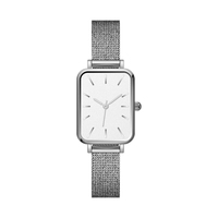 Montre à quartz de luxe pour femmes de haute qualité avec logo personnalisé, boîtier carré en acier inoxydable, mouvement japonais Miyota, montre carrée pour femmes