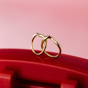 Nuovi Arrivi all'Ingrosso: Anello Gemellare in Acciaio Inossidabile 316L Dorato con Logo Personalizzato, Fornitore di <span class=keywords><strong>Gioielli</strong></span> OEM ODM per Donne - Product Image 5