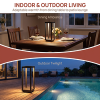 Lanterne en métal moderne, à intensité variable au toucher, sans fil, rechargeable, pour l'extérieur, le patio, le jardin, le restaurant, lampe de table LED d'ambiance