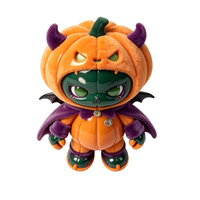 Figurine de collection personnalisée OEM en PVC et ABS, personnage Diable Citrouille, avec finition floquée et brillante, ornement de bureau