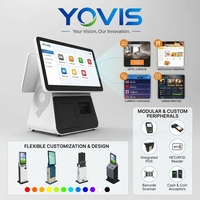 Terminal de point de vente tactile à double écran de 15,6 pouces, terminal de paiement tactile pour épicerie, station de paiement pour la vente au détail, utilisation B2B