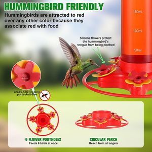 Comedero para Colibríes de 200 ml, Diseño de Flor Colgante con Foso para Hormigas, Fácil de Limpiar, para Aves Silvestres de Jardín - Product Image 4