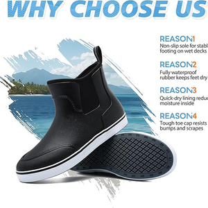Bottes <span class=keywords><strong>de</strong></span> pont pour hommes, imperméables, chaussures <span class=keywords><strong>de</strong></span> pluie à la cheville, antidérapantes, en caoutchouc, bottes <span class=keywords><strong>de</strong></span> <span class=keywords><strong>pêche</strong></span> avec néoprène pour la navigation et le travail - Product Image 6