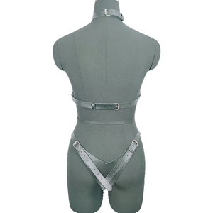 طقم حزام حمالة صدر وربطة عنق تصميم خماسي اللون لضبط الأطراف للنساء لتسليط الضمغات على الجسم ملابس للرقص بتصميم البانك القوطي للاحتفالات والهالوين - Product Image 5