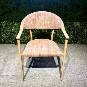 French Mesh Bamboo-Looking Fabric Aluminum <strong>Garden</strong> <strong>Chair</strong> and Table Set for Outdoor Furniture for Park Use - Product Image 1