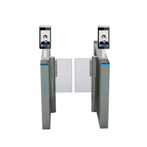 Biometrische Tourniquet Qr Code Scanner Gezichtsherkenning Toegangscontrole Rfid Card Glas Swing Slagboom