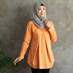 Moyen-orient malaisie 2022 nouvelle chemise pour femmes musulmanes modeste femmes Top uni <span class=keywords><strong>pas</strong></span> <span class=keywords><strong>cher</strong></span> vente en gros - Product Image 3
