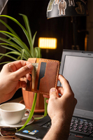 Dompet Kulit Tipis Harga Pabrik, Pendek, Portabel, Tempat Kartu Kredit dan Uang Koin