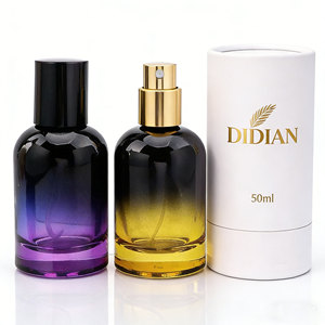 Venta al por mayor <span class=keywords><strong>de</strong></span> fábrica: Botella <span class=keywords><strong>de</strong></span> <span class=keywords><strong>perfume</strong></span> <span class=keywords><strong>de</strong></span> lujo ámbar esmerilado con pulverizador <span class=keywords><strong>de</strong></span> niebla fina y cuello crimpado, 30ml, 50ml, 100ml, con caja cilíndrica <span class=keywords><strong>de</strong></span> embalaje. - Product Image 4