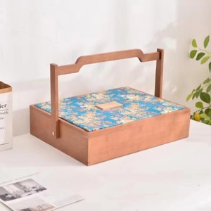 Caja de transporte de madera estilo chino, cesta de frutas de bambú y madera, caja de regalo para repostería, artículos creativos de Año Nuevo y frutos secos - Product Image 2