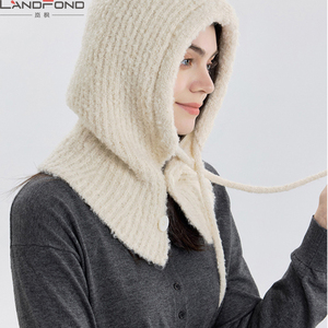 Landfond Nouveauté : Bonnet Cache-Cou Intégré en Laine Mélangée Tricotée Style Fil Anneau pour <span class=keywords><strong>Femme</strong></span> – Idéal Automne/Hiver - Product Image 4