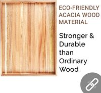 Plateau de service carré classique en bois d'acacia, écologique et durable, avec poignées, pour événements et fêtes (vente en gros)