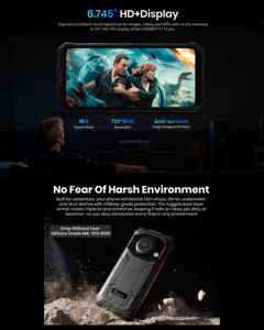 Smartphone <span class=keywords><strong>robuste</strong></span> Fossibot F110Pro IP68/69K, grand haut-parleur, 10000 mAh, 5G, téléphone Android, conçu pour la construction, les activités de plein air et les chantiers difficiles - Product Image 5