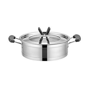 Conjunto de panelas em aço inoxidável, 6 peças de panelas para cozinha, pote de sopa, com tampa de vidro, vaporizador de leite, aparelho de jantar - Product Image 3