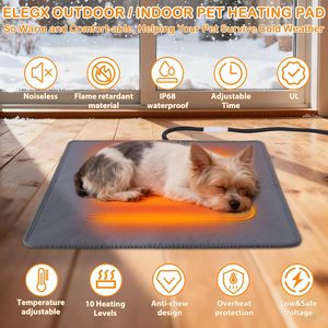 Pet <b>Heating</b> <b>Pad</b> 10 Adjustable Temperature <b>Dog</b> Cat <b>Heating</b> <b>Pad</b> with Timer Waterproof Indoor Silicone Electric Pet <b>Heat</b> Mats - Product Image 2