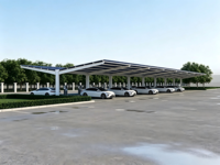 Solutions solaires pour parkings commerciaux, structure imperméable, conception personnalisée, système d'installation photovoltaïque BIPV pour abri de voiture solaire
