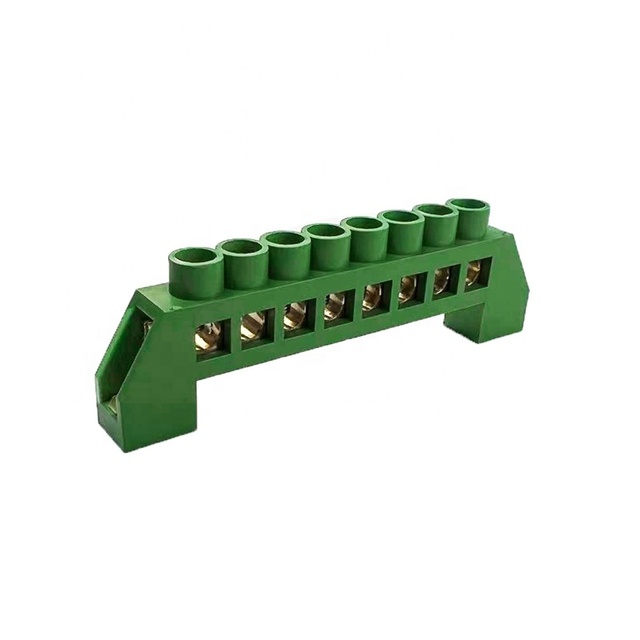 Wholesale Electronic Standard Green Connectors Earth Neutral  Insulated Terminal Block for Wire Connection