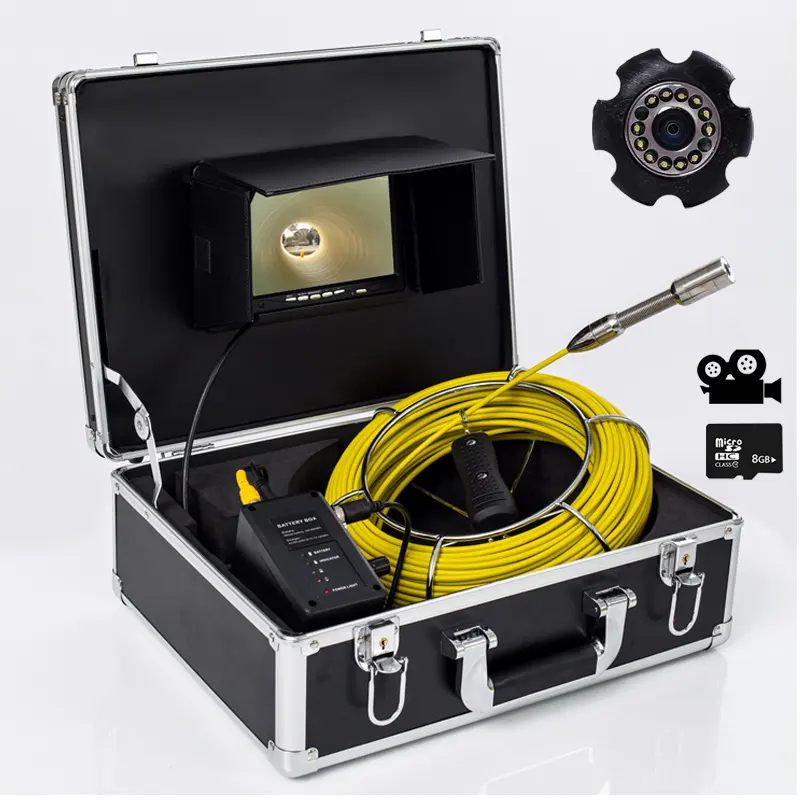 Guangdong 5Mm Thickness 20-200m Customized Length Cable Endoscope Waterproof Underwater Pipe Inspection Camera For Pipe Lines