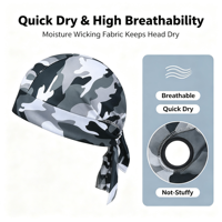 Casquette de cyclisme camouflage d'extérieur, respirante, anti-UV, en polyester satiné imprimé