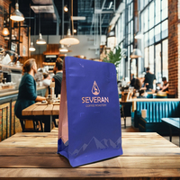 AT PACK Paquets de café à soufflet latéral écologique mat de 250g, 12oz, 5lb, à fond plat, à fond plat avec attache en étain, à quantité minimale de commande bas personnalisé