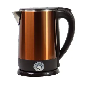 Chocolate colored stainless steel anti hot electric kettle 1.8l 220v 50-60hz, 1800v dubai market