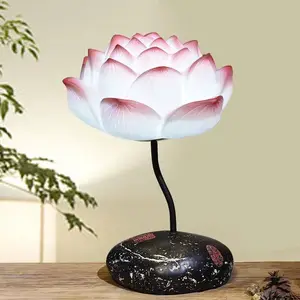Lampe de Table Lotus Contemporaine Style Chinois Salon Chambre Salon de Thé Étude Art Lumière Décorative
