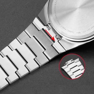 <span class=keywords><strong>Bracelet</strong></span> de montre en acier inoxydable pour hommes, série <span class=keywords><strong>Tissot</strong></span> PRX, Super Player T137.407, bouche surélevée de 12mm - Product Image 3