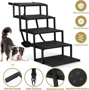 <span class=keywords><strong>Mito</strong></span> nero Wukong regolabile pieghevole in alluminio Pet Dog rampa comoda scala per auto grandi cani manico sportivo - Product Image 2