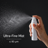 Flacon pulvérisateur vide en PET 150ml 120ml 100ml avec pompe pulvérisatrice noire, décoration couleur personnalisée, OEM ODM, vente en gros