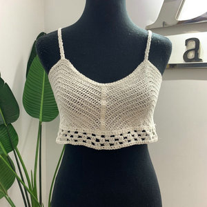 Mujeres al por mayor estilo bohemio cuello en V Sexy ropa de playa de encaje de ganchillo <span class=keywords><strong>Crop</strong></span> Top - Product Image 2