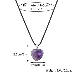 Кулон-сердце из натурального камня, изящное украшение с целебным кристаллом, чакра, камень рождения, подарок - Product Image 6