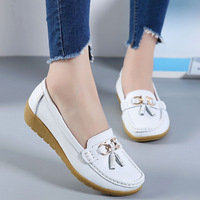 Chaussures de Printemps Maman, Mocassins Plats pour Femmes en Cuir Véritable, Semelle Souple, Grandes Tailles, Export Transfrontalier