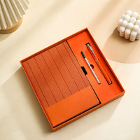 Carnet en cuir PU avec stylo à bille métallique, ensemble cadeau pour entreprise, papeterie personnalisée avec logo, cadeau