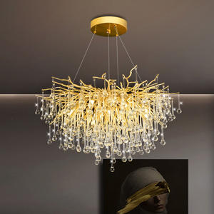 شفاف قطرة مطيرة دمعة شجرة مطرز بالخرز كريستال ثريا فرع ضوء للمنزل أو المكتب - Product Image 4