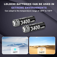 Batterie Li-Ion USB 1,5 V AA3400mWh à longue durée de vie (1000 cycles), rechargeable par USB-C, certifiée CE, pour jouets, télécommandes, serrures intelligentes, calculatrices