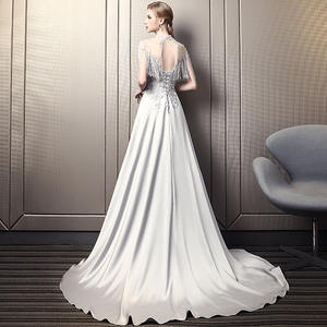 Kadın onurlu bir atmosfer Tussal kol saten uzun akşam balo kıyafetleri - Product Image 5