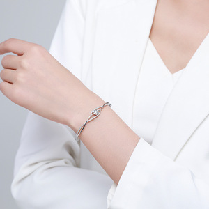Tinh Tế 925 Sterling Bạc Thời Trang Vòng Đeo Tay <span class=keywords><strong>Bangle</strong></span> Đồ Trang Sức Phong Cách Tất Cả Các Trận Đấu Bạc <span class=keywords><strong>Bangle</strong></span> Cho Phụ Nữ - Product Image 4